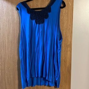 Blue lace collar top from Ana 3x